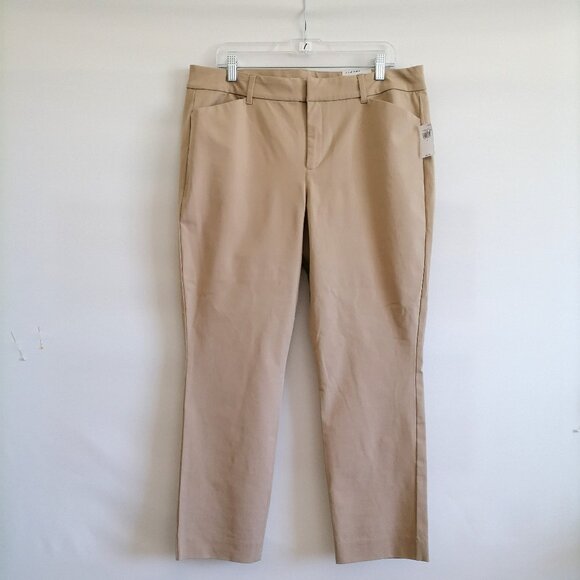 NWT Old Navy Womens Beige Secret Smooth Pockets Hi Rise Pixie Skinny Pants Sz 16 - Picture 1 of 6